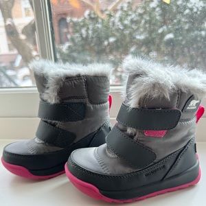 Sorel Kid's Whitney Velcro Strap Winter Snow Boots
